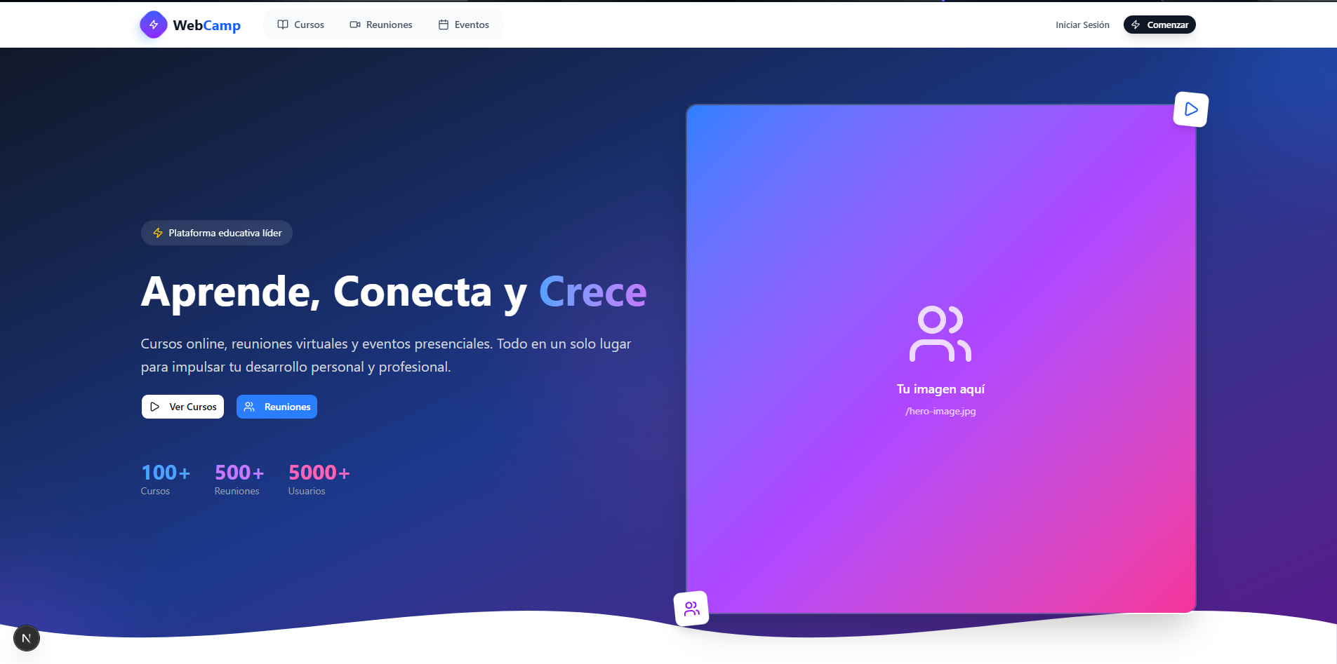 Pagina Web para plataforma de cursos online